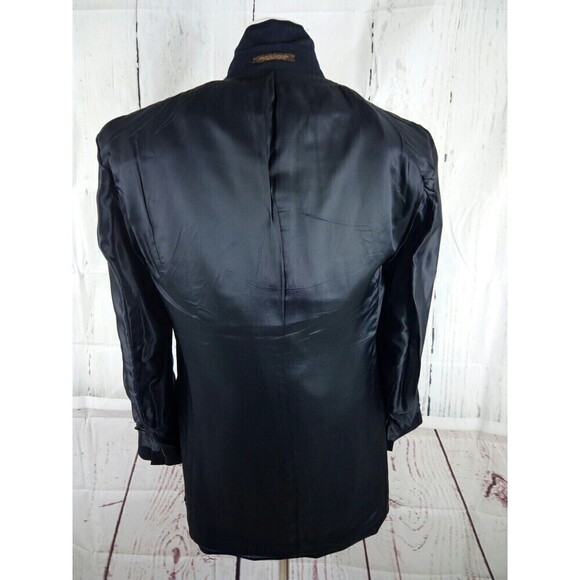 Kasper 44L Wool 3 Button Black Pinstripe 2pc Suit 36x29 Pleated - Picture 8 of 12